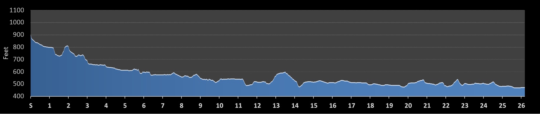 Clarence DeMar Marathon Elevation Profile