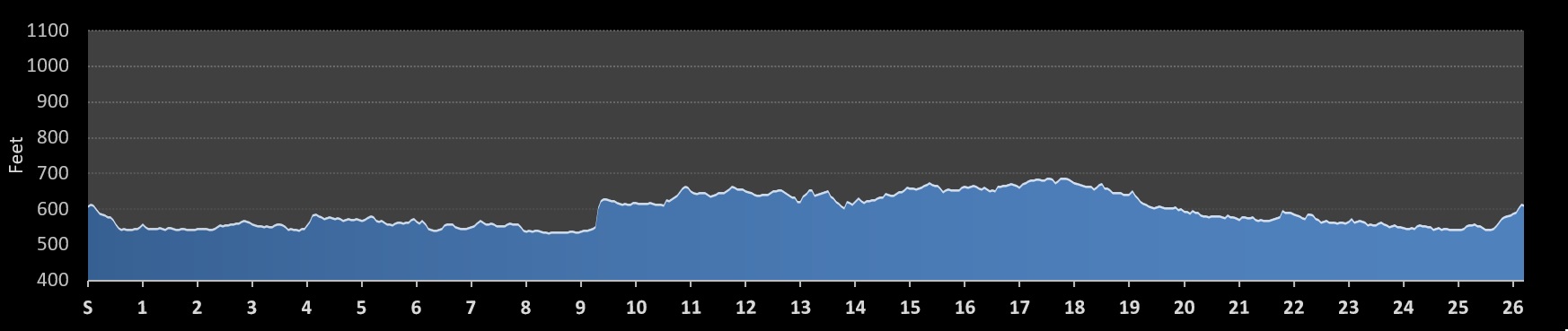 Cowtown Marathon Elevation Profile