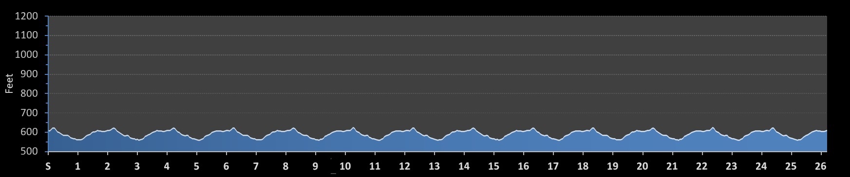 Puppy Power Marathon (Dalmatian Run Fest) Elevation Profile