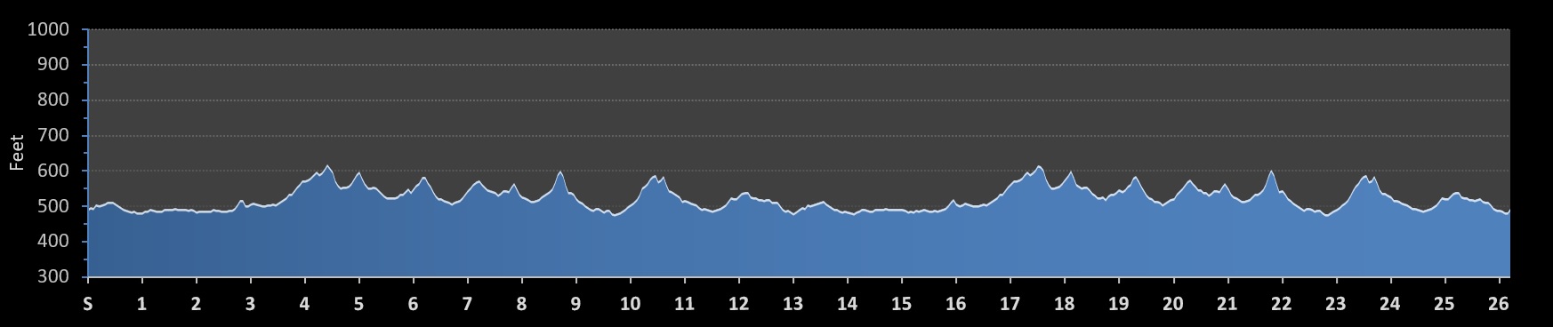 bg26.2 Marathon Elevation Profile